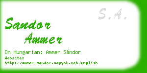 sandor ammer business card